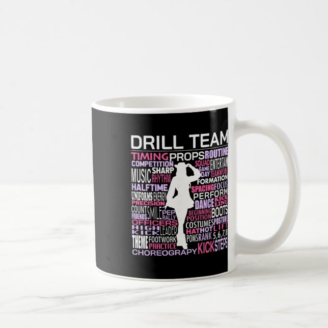 Mug Nuage de mots de l'équipe de forage Garde de coule (Droite)