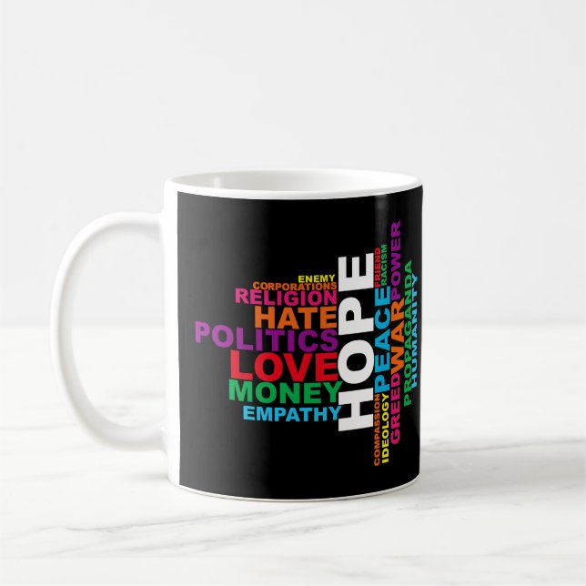Mug Nuage de mots de l'humanité (Gauche)