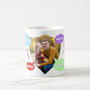 Mug Nuage de mots de photo de la fête des pères Meille