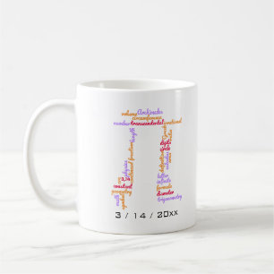 Mug Nuage de mots du jour de Pi
