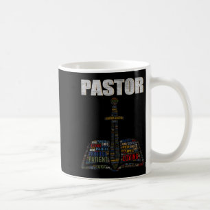 Mug Nuage de mots du ministre chrétien Église Pasteur