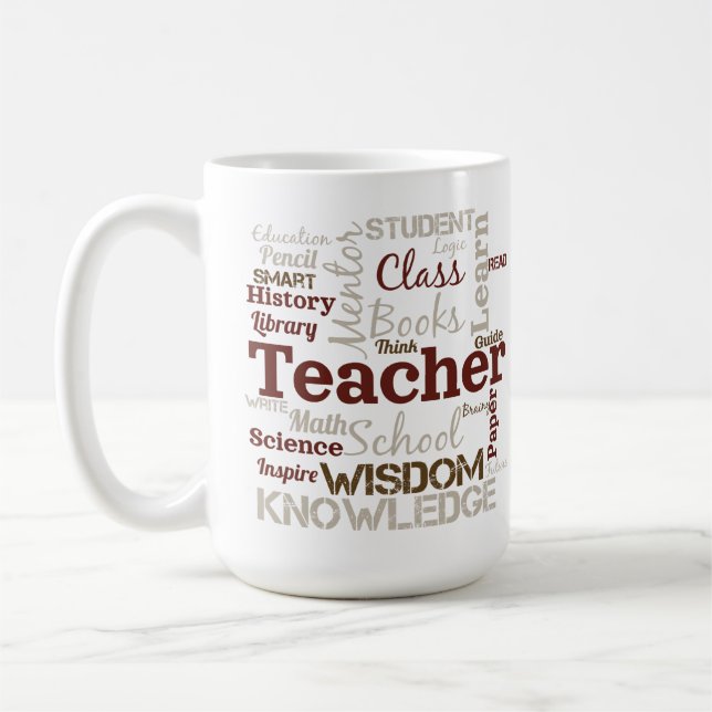 Mug Nuage de mots pour les enseignants (Gauche)