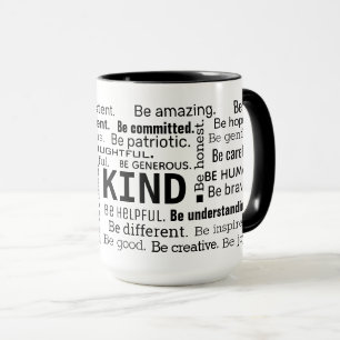 Mug Nuage de mots Soyez gentil Mots inspirants