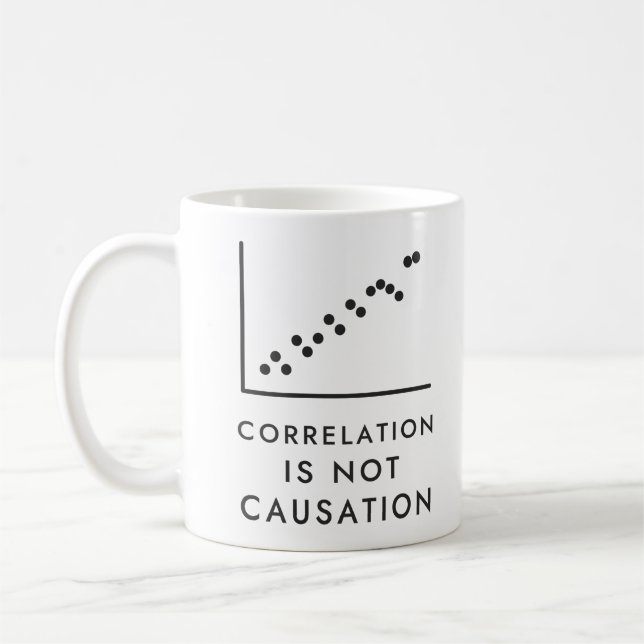 Mug Nuage de points : la corrélation n'est pas la caus (Gauche)