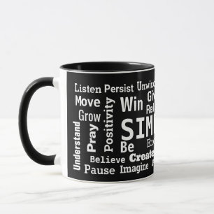 Mug Nuage Motivant Word Sur Noir