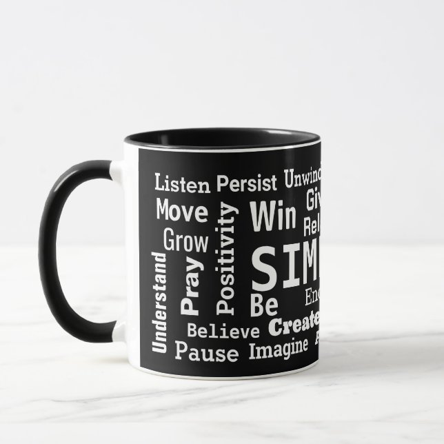Mug Nuage Motivant Word Sur Noir (Gauche)