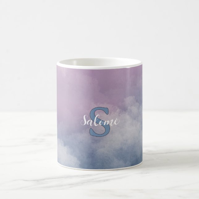 Mug Nuage pastel prénom monogramme (Centre)