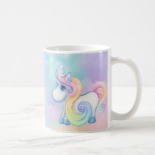 Mug Nuage unique de pastel de licorne (Droite)