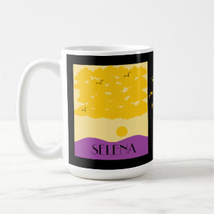 Mug Nuages de coucher de soleil sur les collines pourp