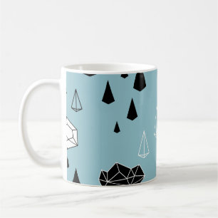 Mug Nuages géométriques et pluie, motif sans soudure.