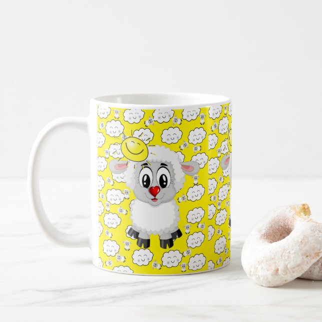 Mug Nuages Moutons Soleil Jaune (Avec donut)