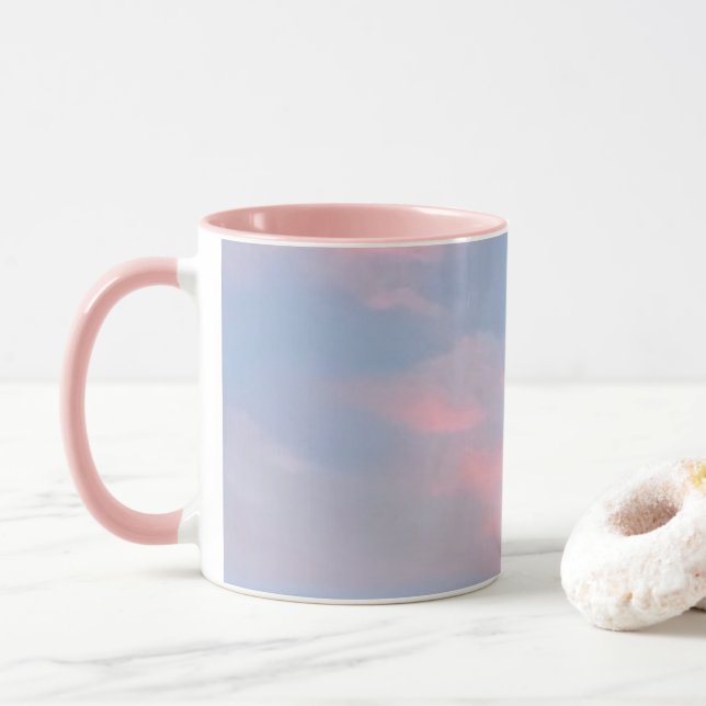 Mug Nuages roses personnalisables (Avec donut)