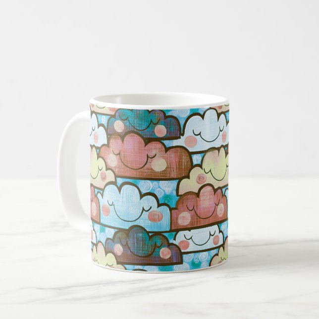 Mug Nuages souriants colorés (Devant gauche)