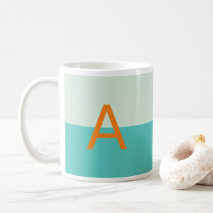 Mug Nuances de l'alphabet Customisé Turquoise Monogram