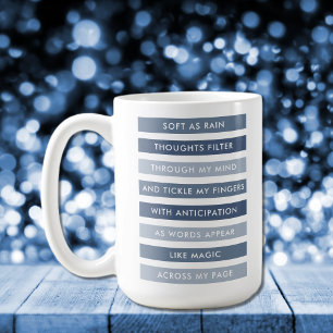 Mug Nuances de poème bleu pour les écrivains Personnal