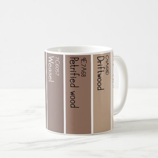 Mug Nuancier de peinture de forêt marron Échantillons  (Devant droit)