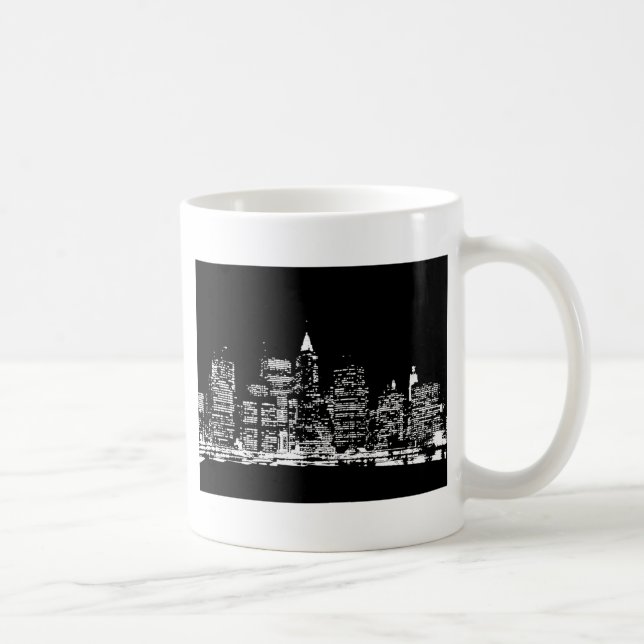 Mug Nuit de New York en noir et blanc (Droite)