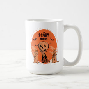 Mug Nuit effrayante crâne et chauve-souris Halloween