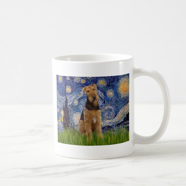 Mug Nuit étoilée - Airedale Terrier (#1) (Droite)