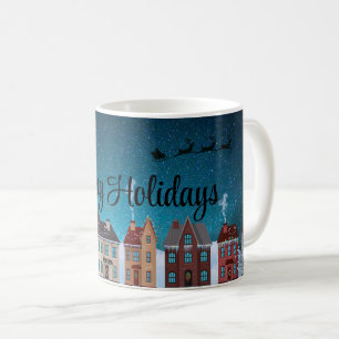 Mug Nuit étoilée avec le Père Noël et les maisons