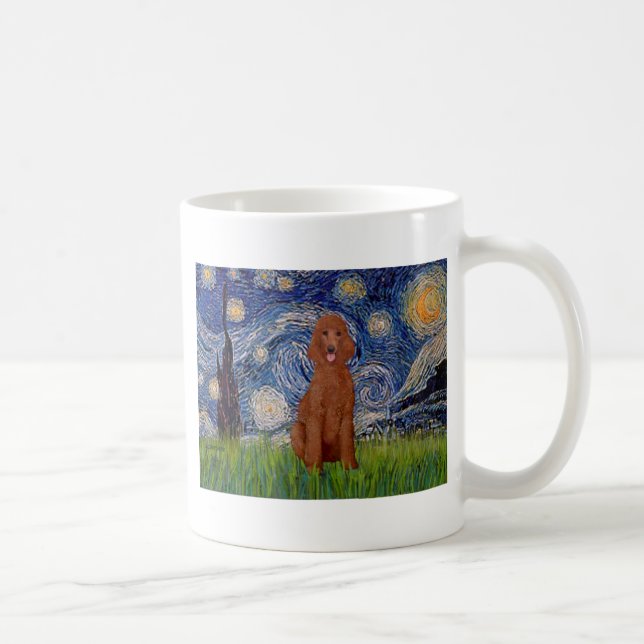 Mug Nuit étoilée - Caniche rouge foncé #1 (Droite)