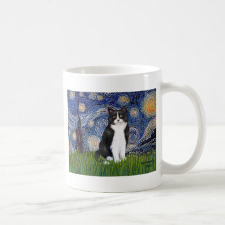 Mug Nuit étoilée - Chat noir et blanc