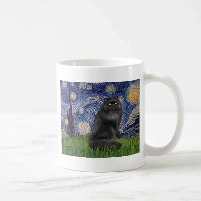 Mug Nuit étoilée - Chat persan noir (Droite)