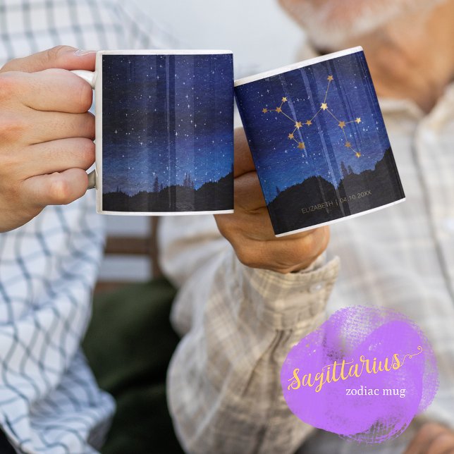 Mug Nuit étoilée Or Sagittaire Constellation du zodiaq (Créateur téléchargé)