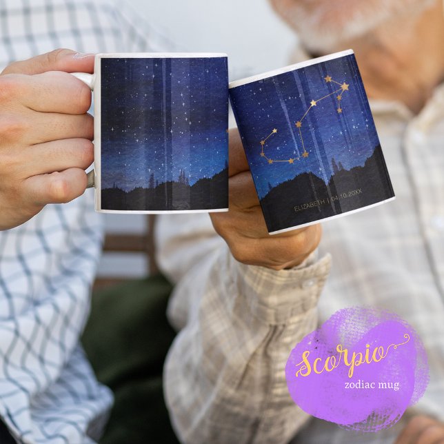 Mug Nuit étoilée Or Scorpion Constellation du zodiaque (Créateur téléchargé)