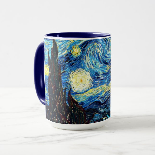 Mug Nuit étoilée par Vincent van Gogh (Devant gauche)