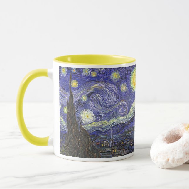 Mug Nuit étoilée par Vincent van Gogh (Avec donut)