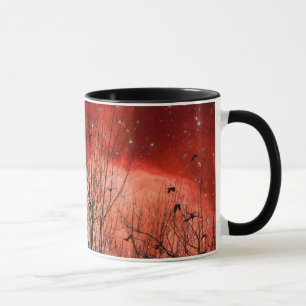 Mug Nuit surréaliste rouge étoilée