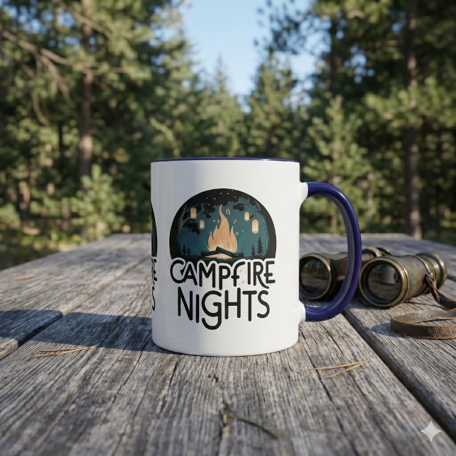 Mug Nuits confortables au coin du feu Aventure rustiqu (Cozy Campfire Nights Rustic Outdoor Adventure Mug)