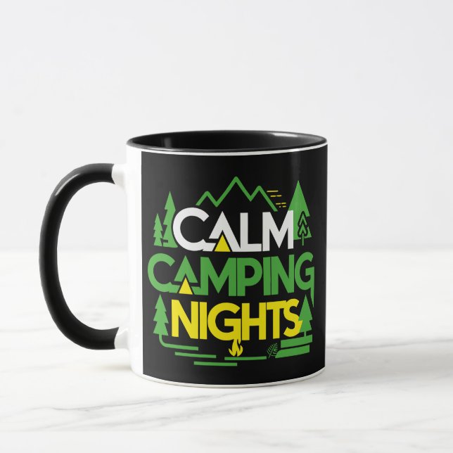 Mug Nuits de Camping Calme, camp d'été (Gauche)