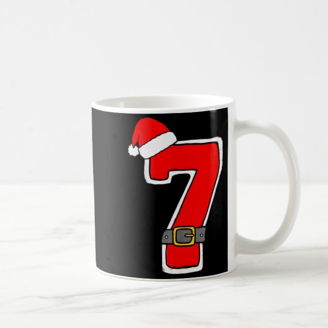 Mug Number 7 7th Birthday Christmas Santa Hat Happy Bi (Droite)