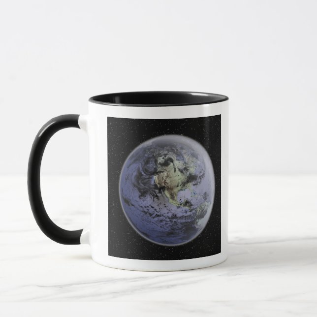 Mug numériquement image améliorée de la Terre entière (Gauche)