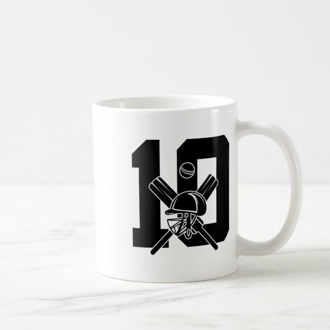 Mug Numéro 10 Ans Cricket 10e Anniversaire  (Droite)