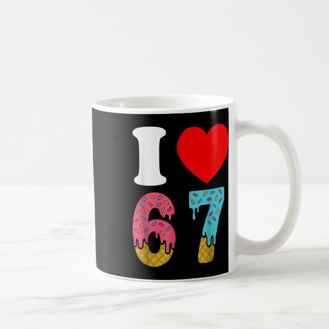Mug Numéro 67 J'aime Six Sept Clic 6 7 67 Mème Couple (Droite)