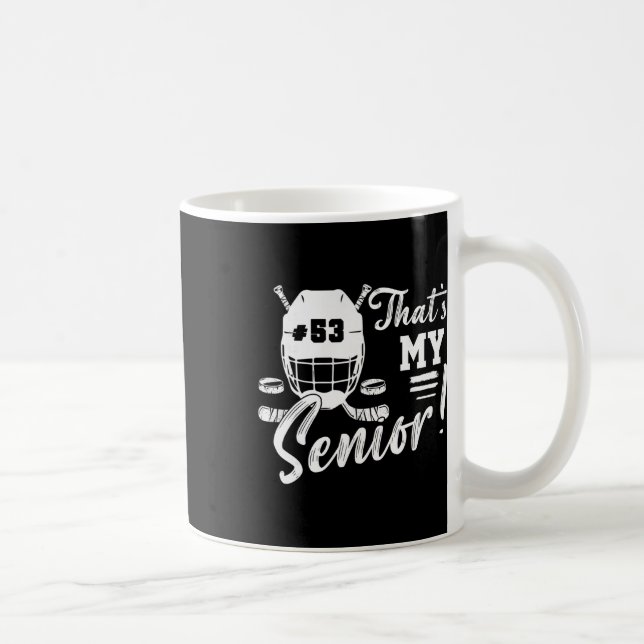 Mug Numéro de maillot 53 Maman de hockey C'est mon sen (Droite)