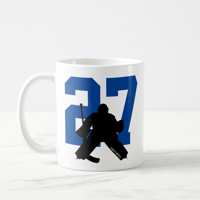 Mug Numéro du joueur de gardien de but de hockey perso (Gauche)