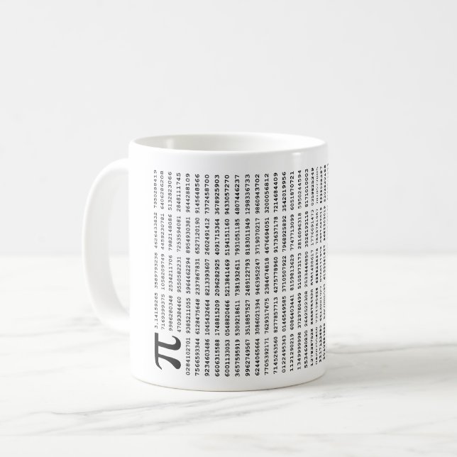 Mug Numéro Pi 1000 Premiers Chiffres | Symbole mathéma (Devant gauche)