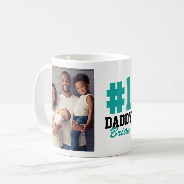 Mug Numéro Un papa 2 Fête des pères photo (Devant gauche)