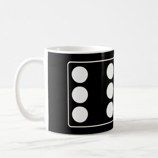 Mug Numéros DICE pips blanc 6 & 5 + vos idées (Gauche)