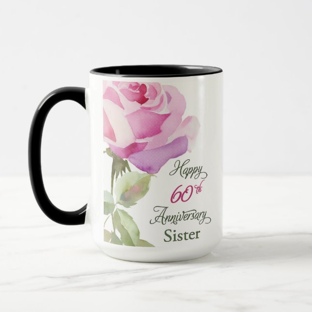 Mug Nun jubilé catholique 60e anniversaire Rose rose (Gauche)