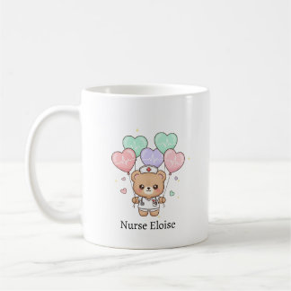 Mug Nurse Teddy Bear – Custom Name Gift for Nurses