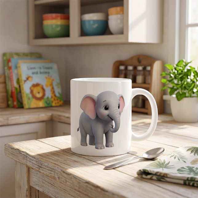 Mug Nursery de dessin animé éléphant bébé mignon (Créateur téléchargé)
