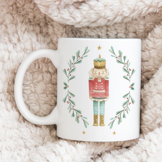 Mug Nutcracker aquarelle botanique joli Noël (Créateur téléchargé)