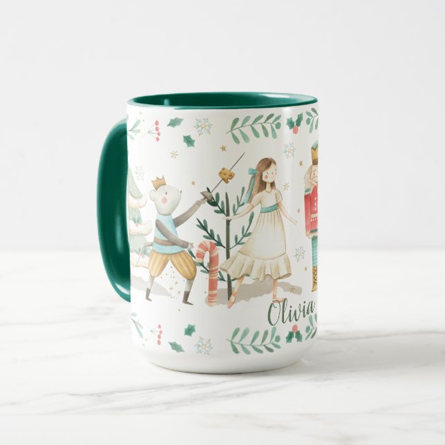 Mug Nutcracker Ballet Noël Festif Nom du cadeau  (Devant gauche)