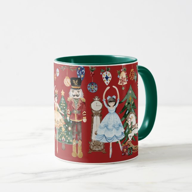 Mug Nutcracker Vintage Christmas Red Green (Devant droit)