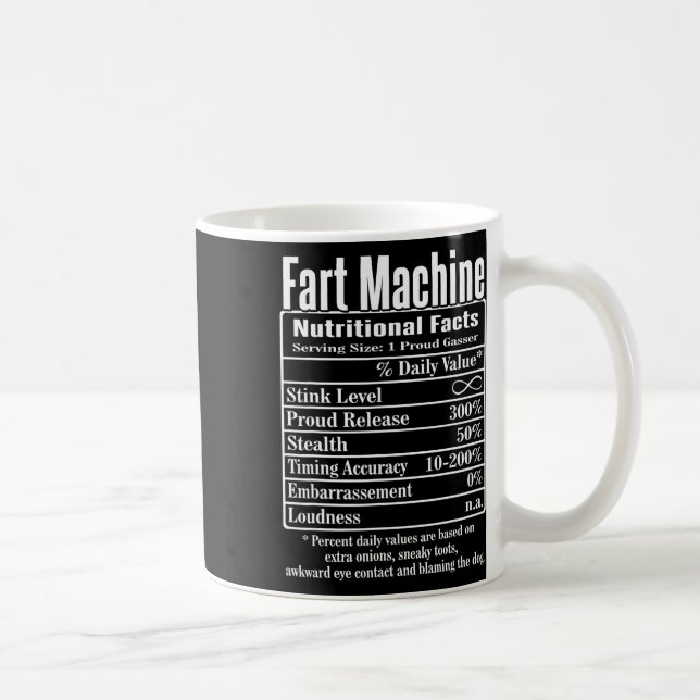 Mug Nutrion Facts Machine Papa plaisante Drôle Farny (Droite)